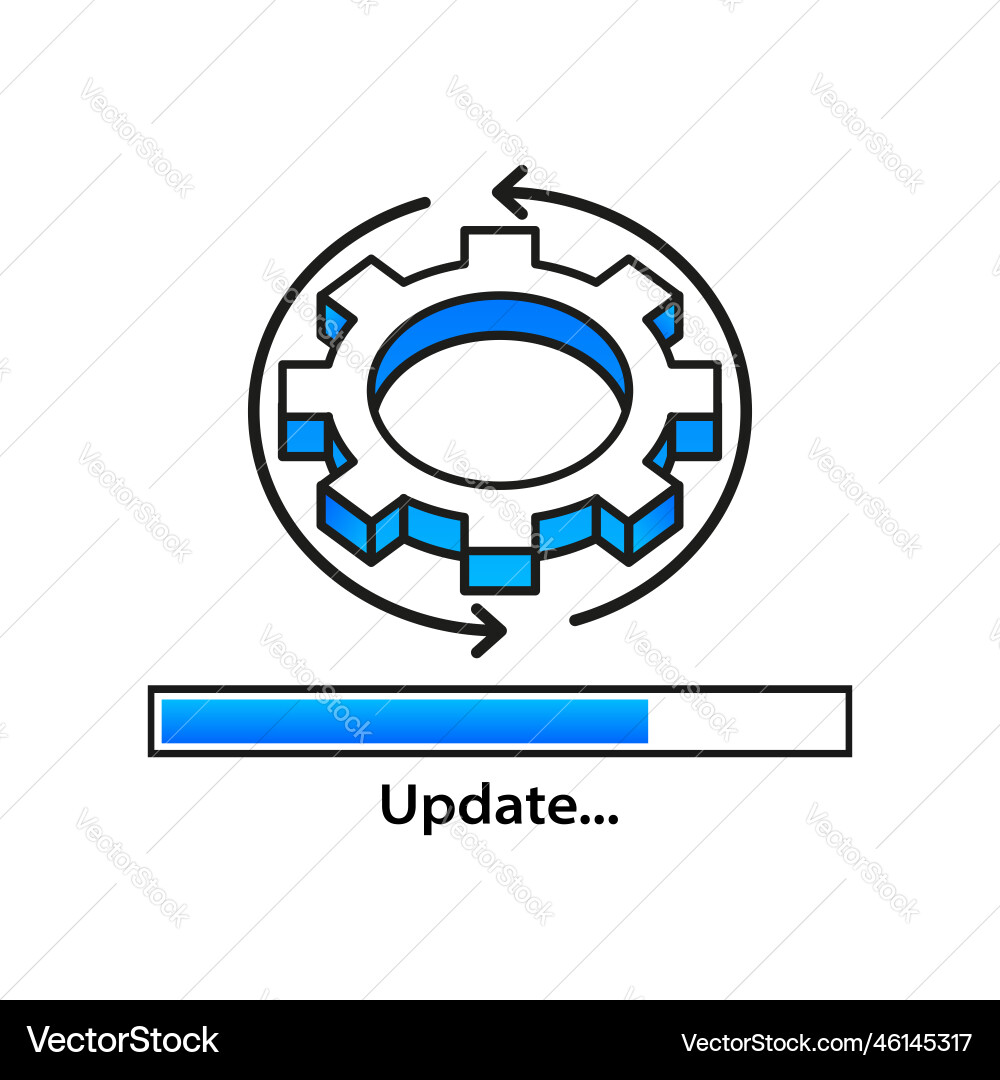 System software update and upgrade install new Vector Image