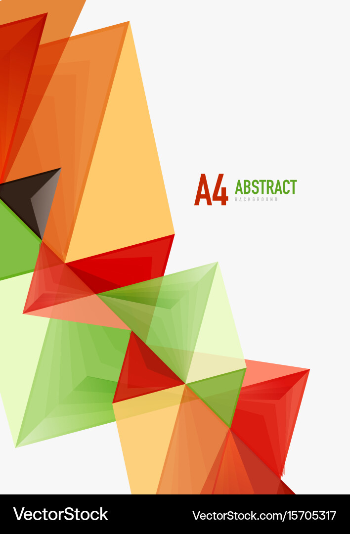 Triangular low poly a4 size geometric vector image