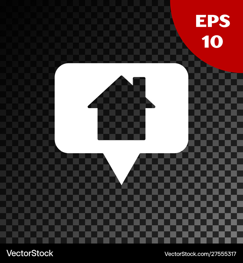 White map pointer with house icon isolated White map pointer with house icon isolated vector image