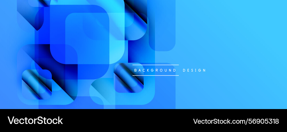 Abstract blue shapes overlap creating dynamic Vector Image