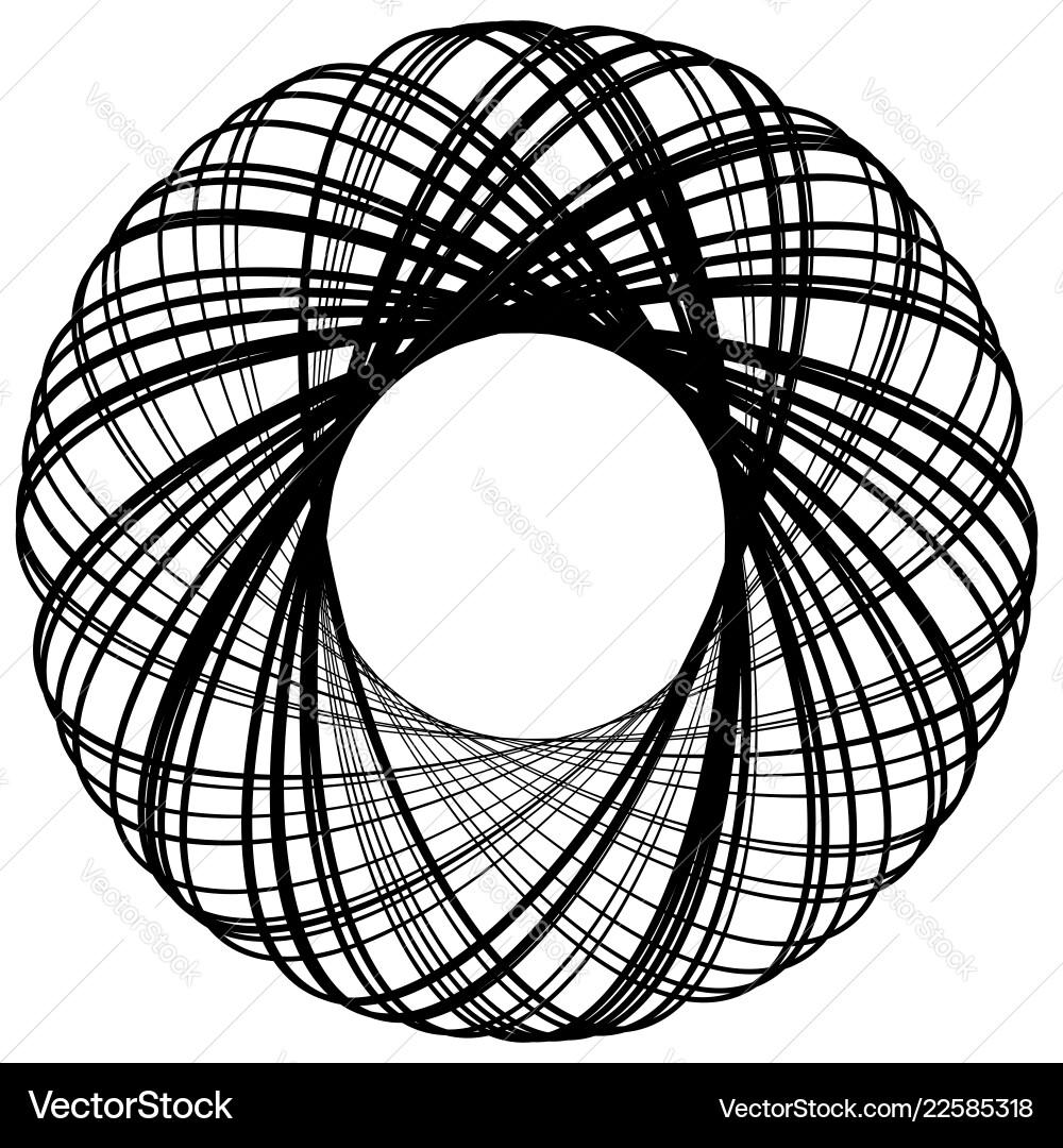 Abstract element circular shape with intersecting Abstract element circular shape with intersecting Vector Image