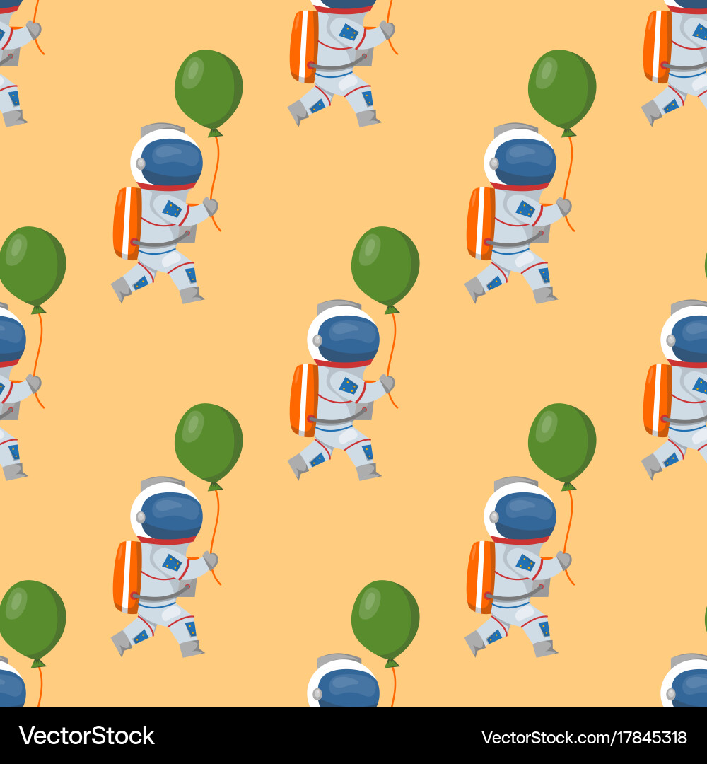 Astronauts in space seamless pattern vector image
