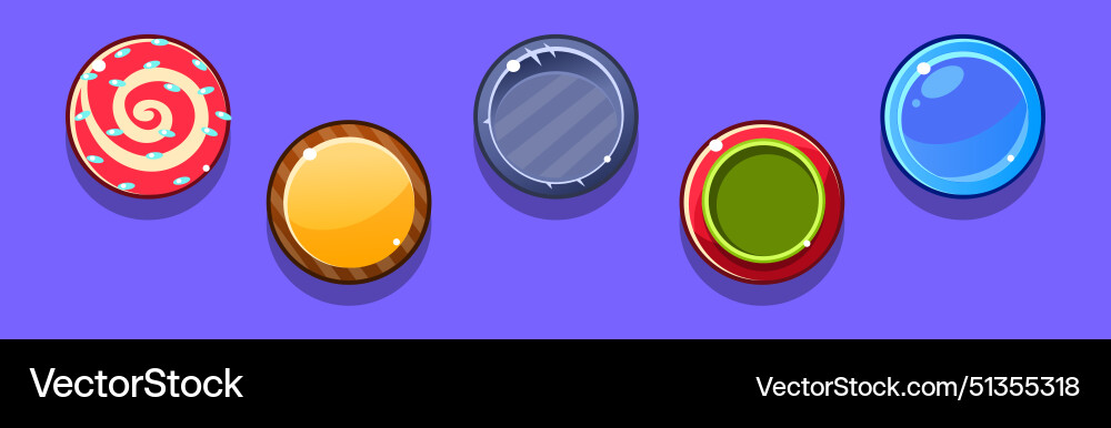 Bright button for game interface design set Vector Image