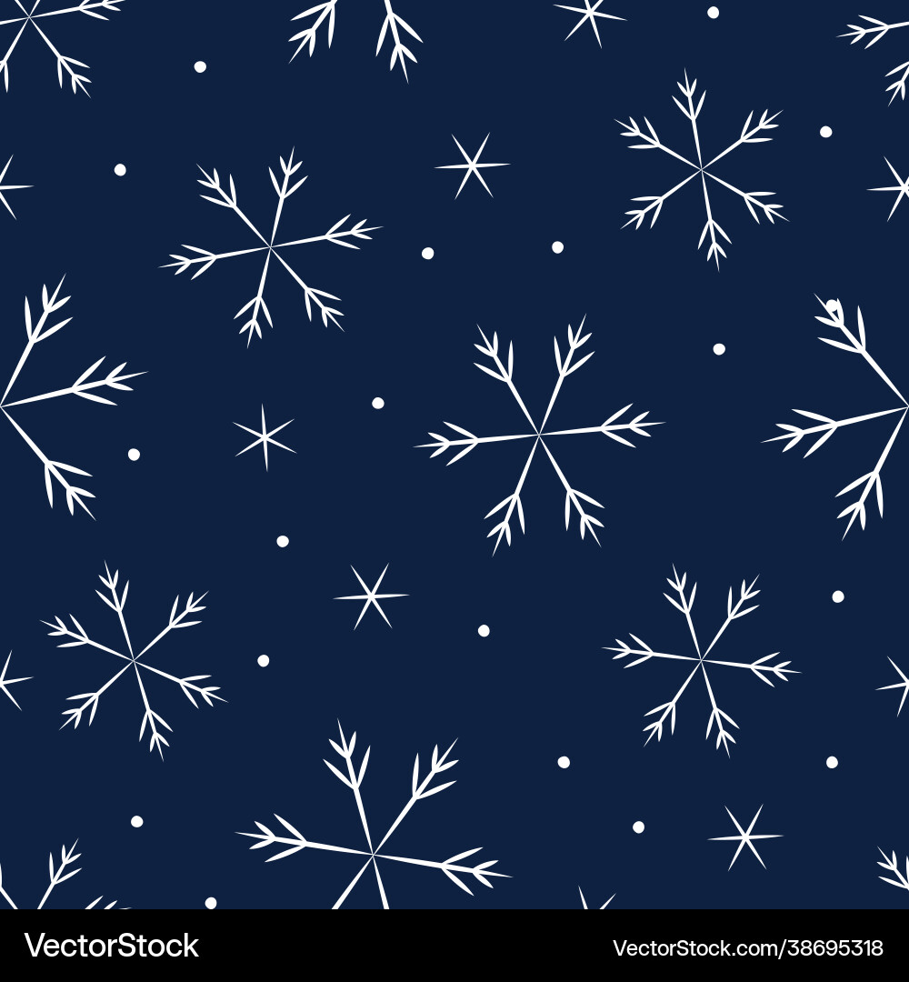 Christmas seamless pattern with snowflake print Vector Image