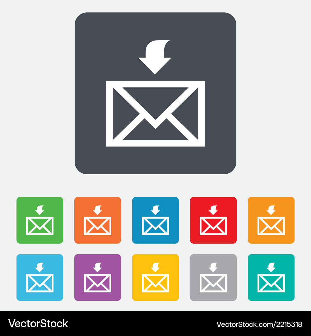 Mail receive icon envelope symbol get message Vector Image