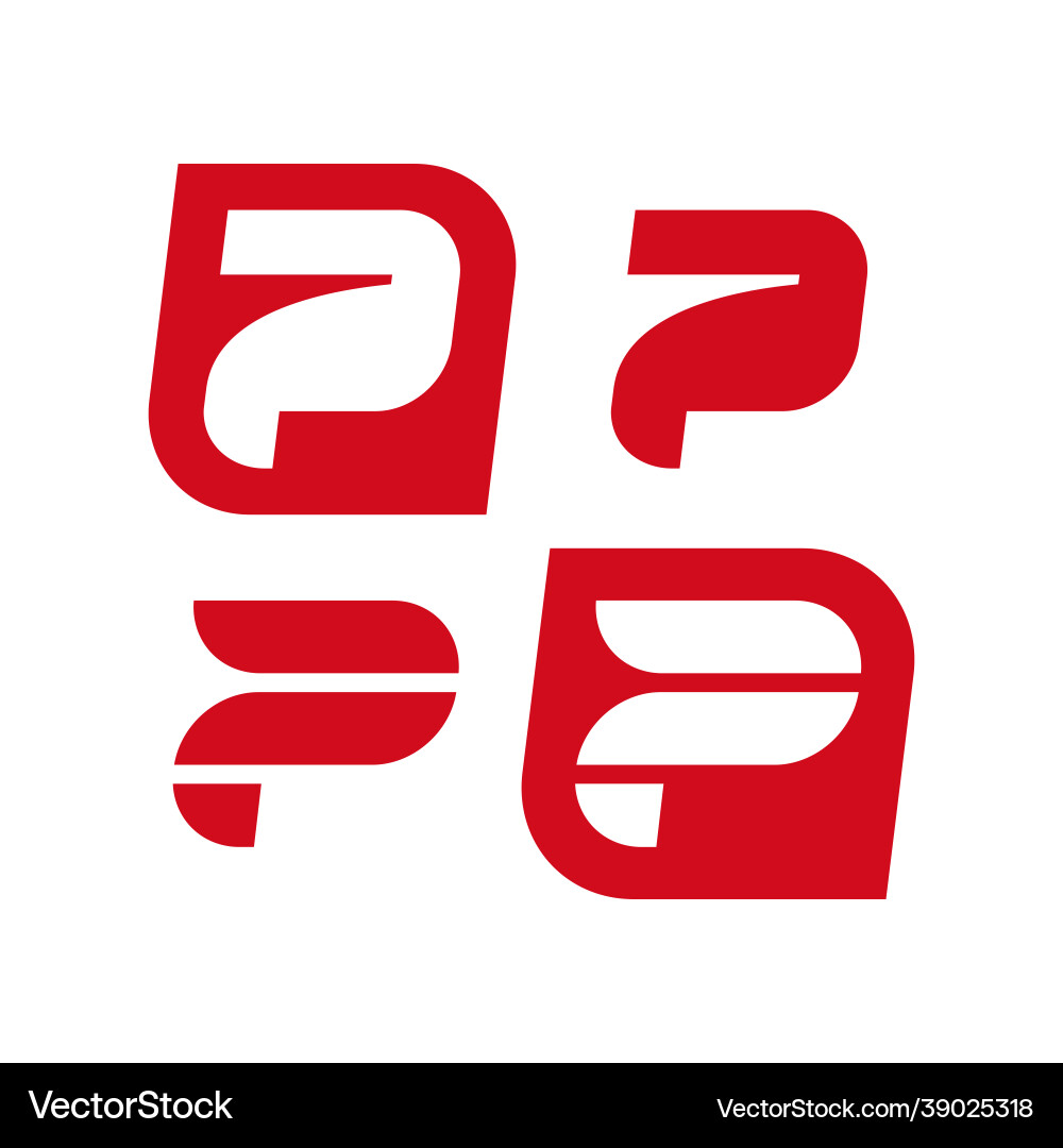 Modern professional monogram set p in red theme Modern professional monogram set p in red theme vector image