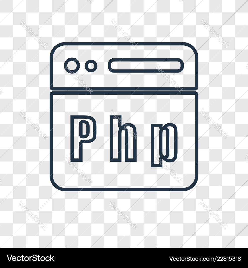 Php concept linear icon isolated on transparent Vector Image