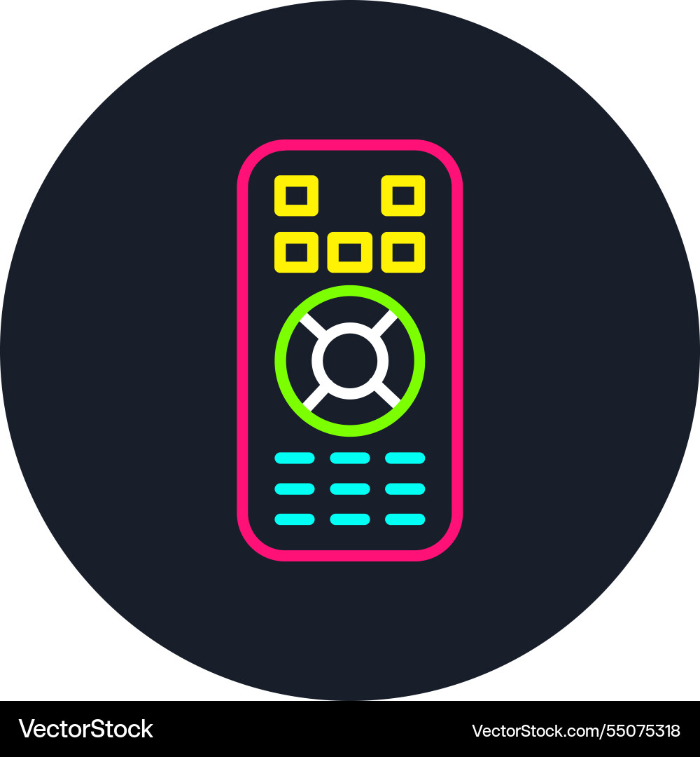 Remote control line multi color icon Vector Image