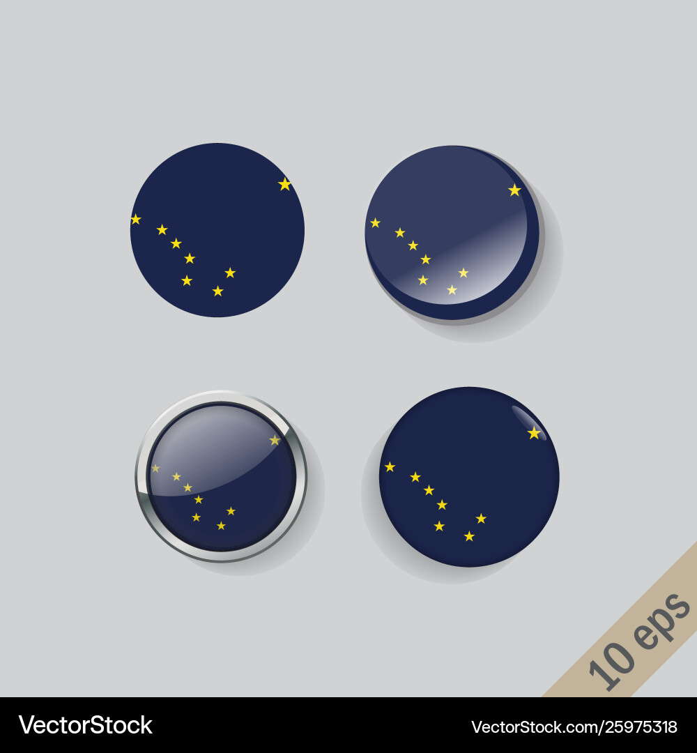 Set round buttons with image alaska Set round buttons with image alaska Vector Image