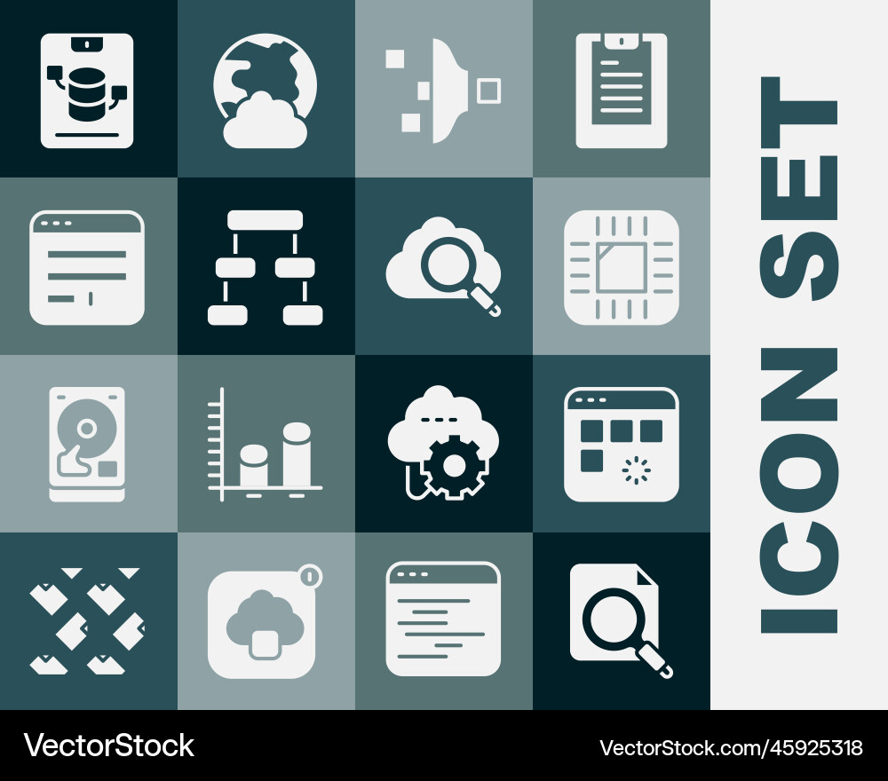Set search concept with folder loading data Set search concept with folder loading data Vector Image