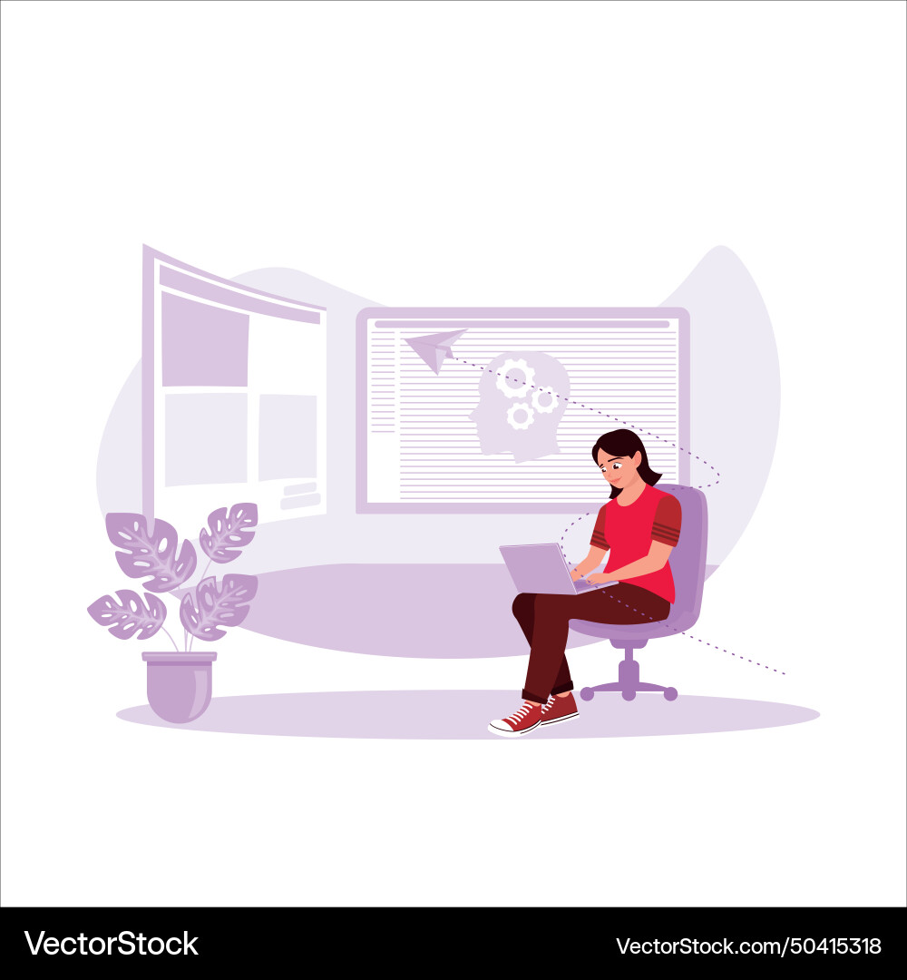 Software developers concept female programmer vector image