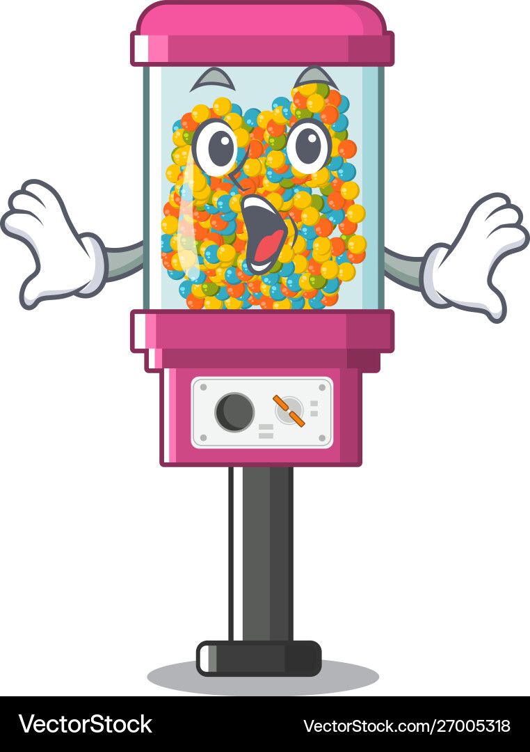 Surprised candy vending machine with character Surprised candy vending machine with character Vector Image