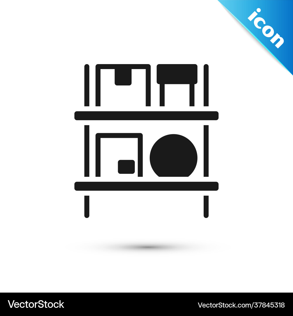Warehouse Boxes on Racks Icon Vector Image