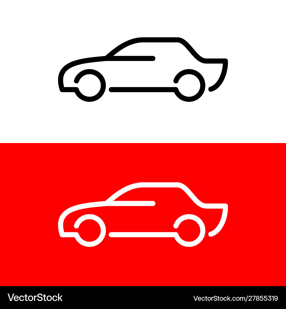 Car line icon side view simple elegant style Car line icon side view simple elegant style vector image