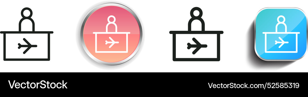 Check in icon thin linear regular and button vector image