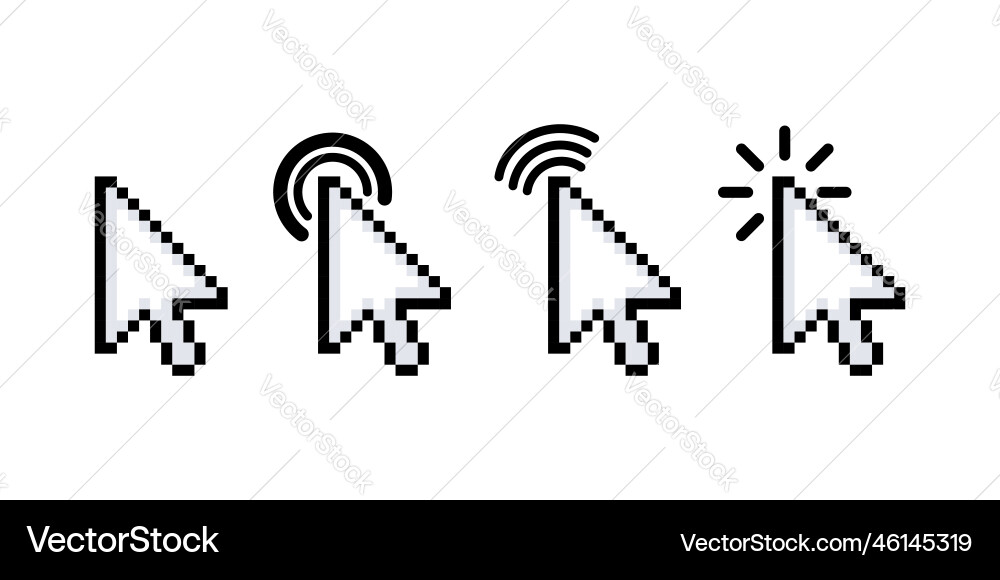 Computer Maus klicken Cursor Pfeilzeiger Vektorbild