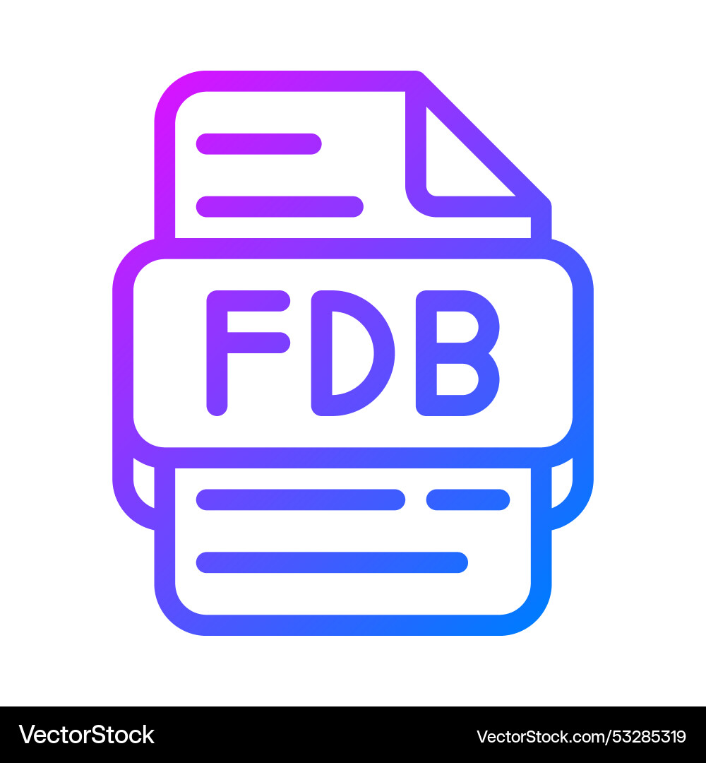 Fdb Dokumentformat Dateityp Icon Gradient Fdb Dokumentformat Dateityp Icon Gradient vektorbild