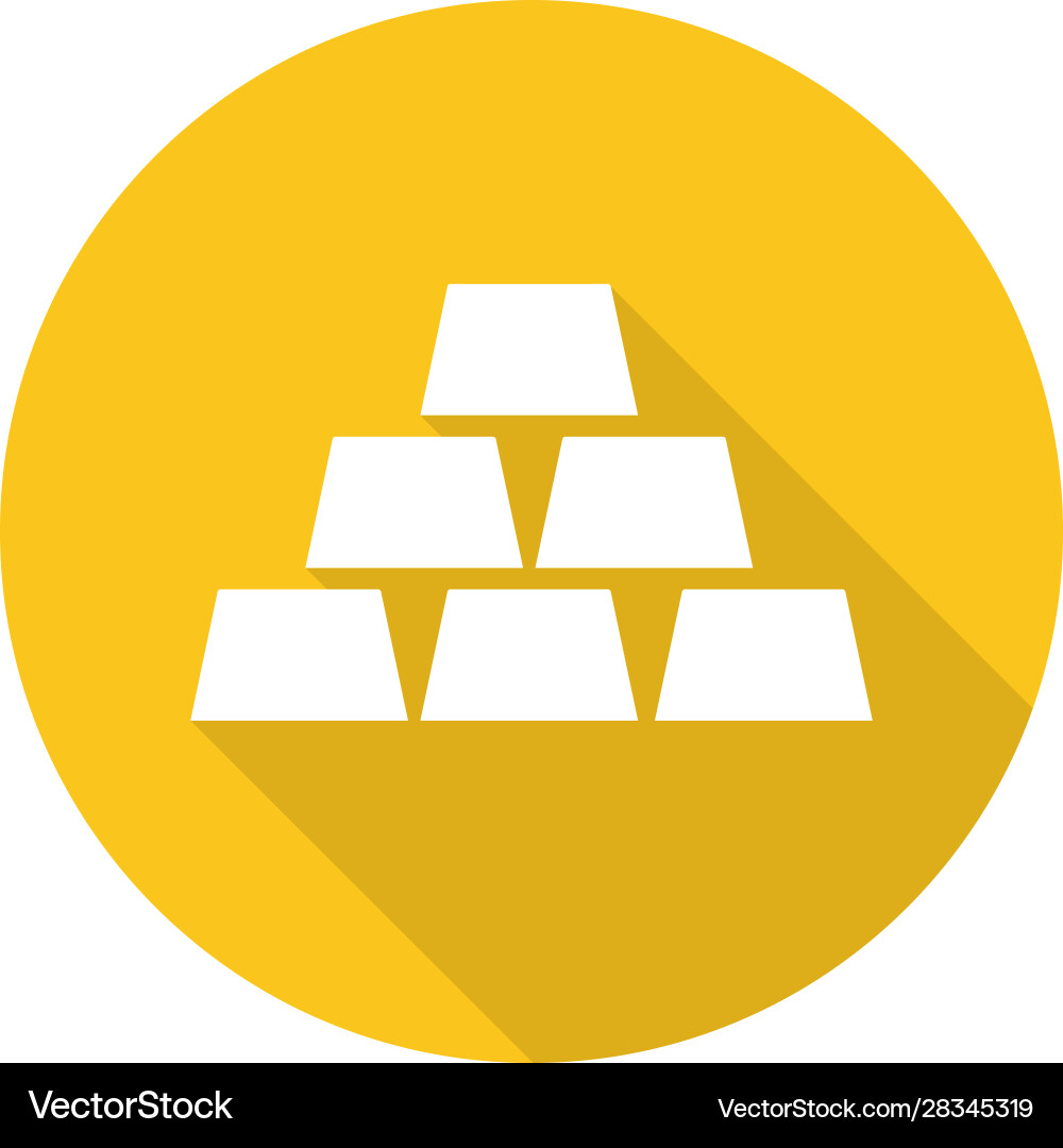 Gold Bar Icon - Flat Style Vector Image