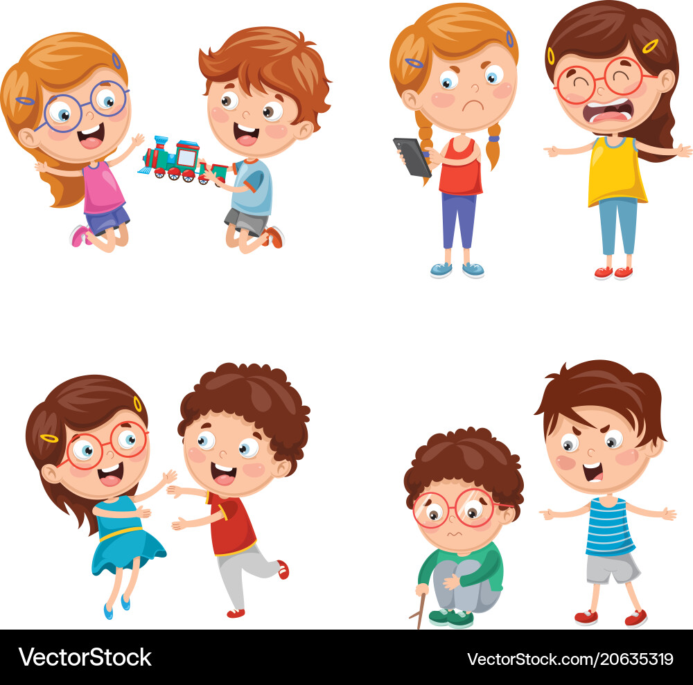 Kids behaviours Royalty Free Vector Image - VectorStock