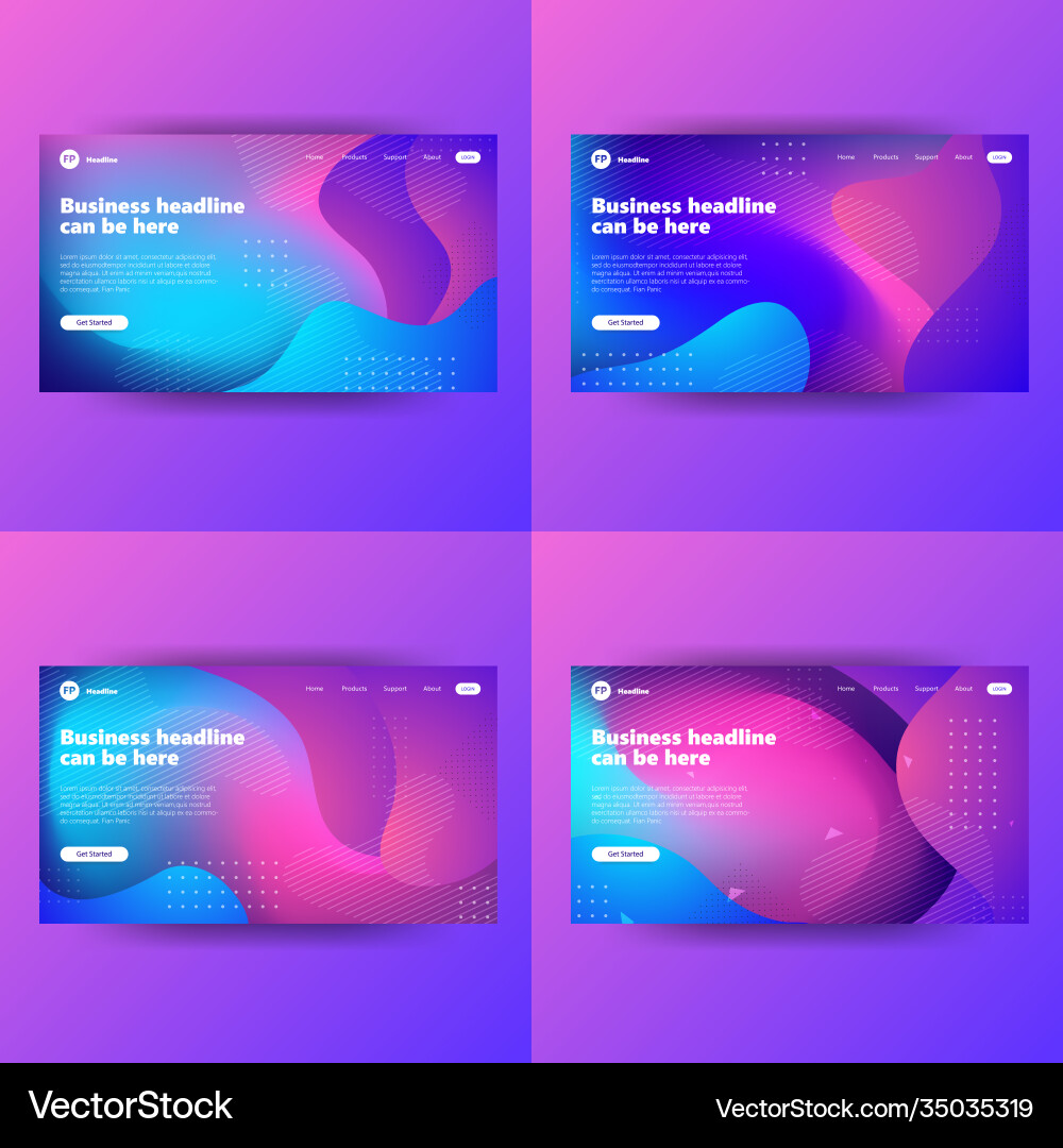 Landing page template with gradient modern webpage Vector Image