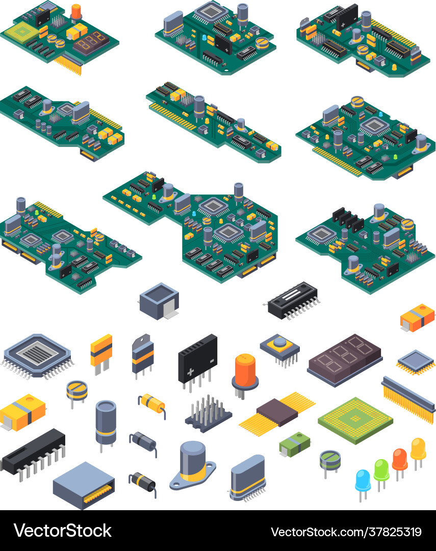 Microchip & Computer Hardware vector image