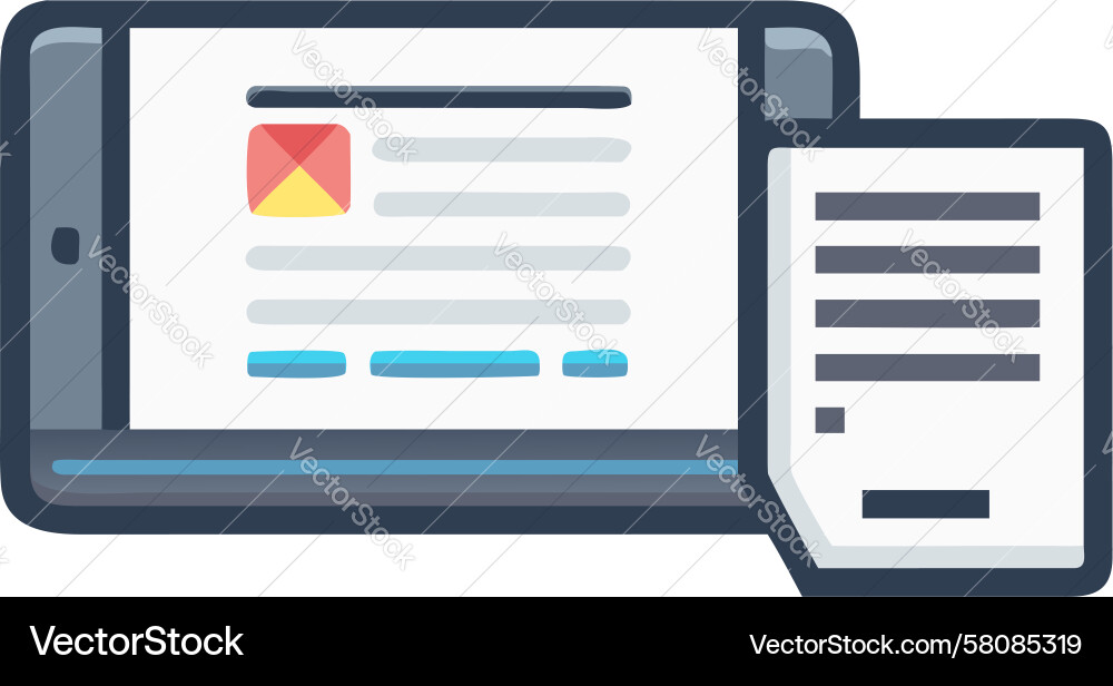 Multi-Device Document Sharing Vector Image