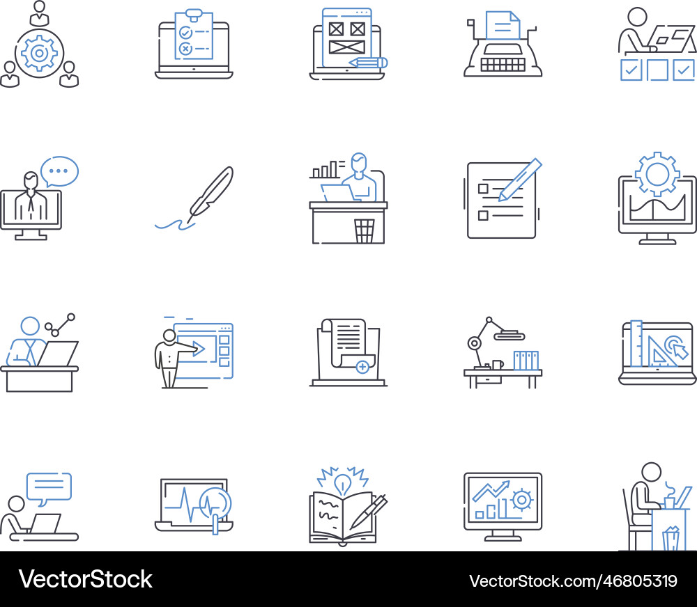 Performance and results line icons collection Performance and results line icons collection Vector Image