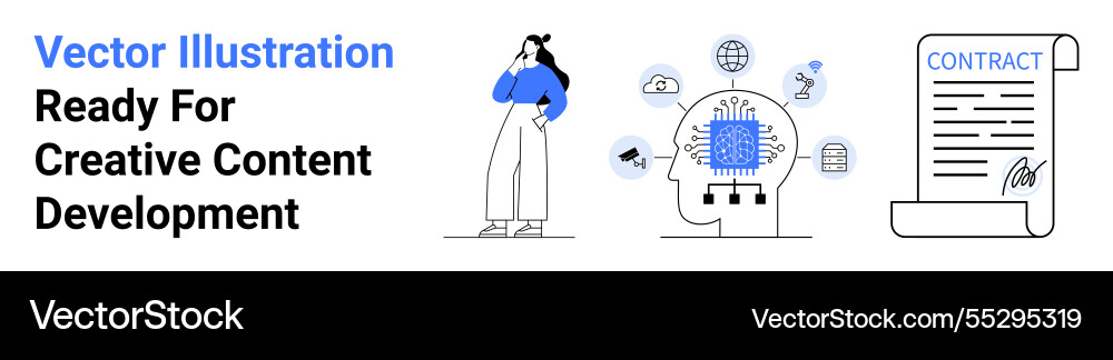 Professional content development with ai Professional content development with ai vector image