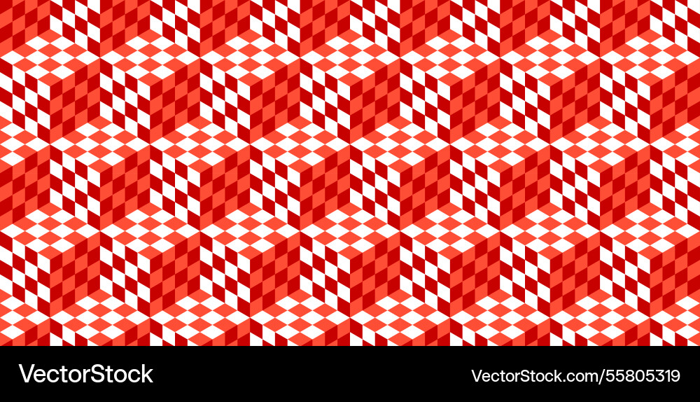 Seamless pattern with checkered 3d cubes Seamless pattern with checkered 3d cubes vector image