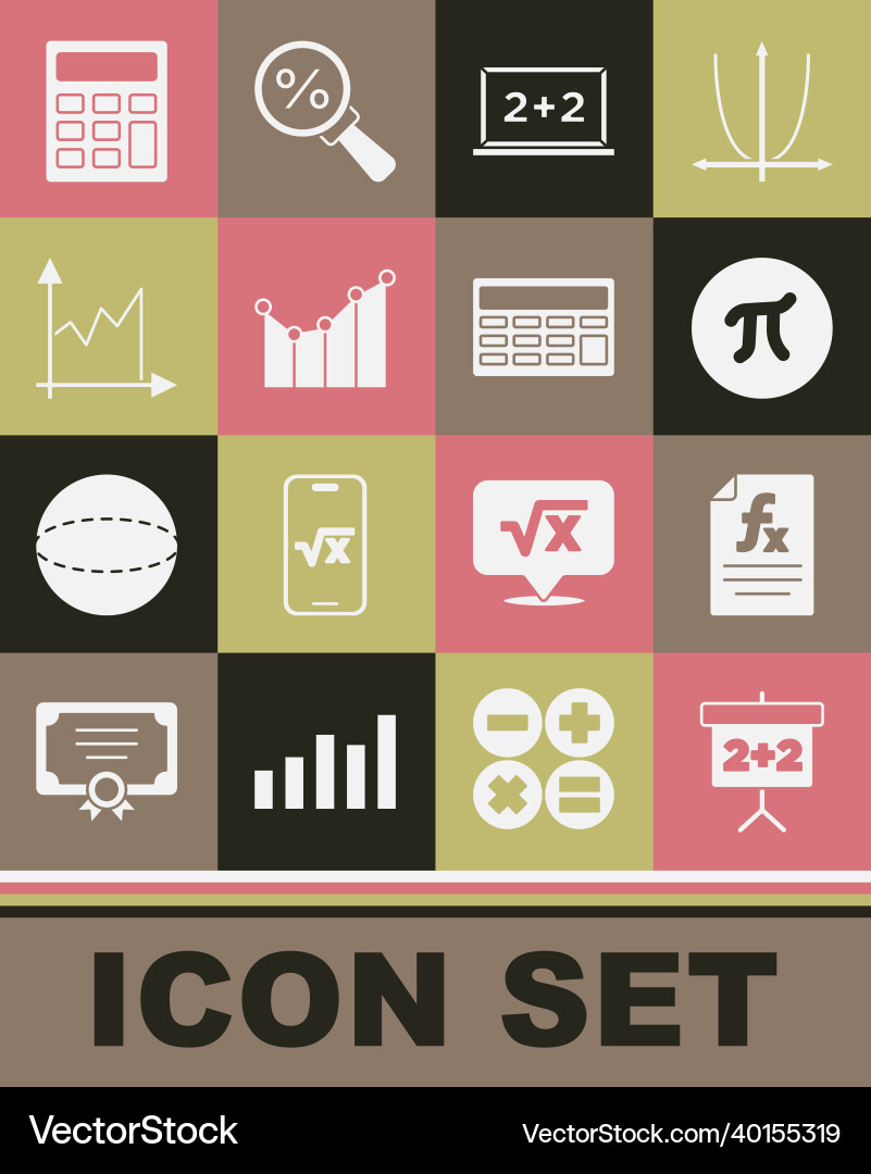 Set chalkboard function mathematical symbol pi Vector Image