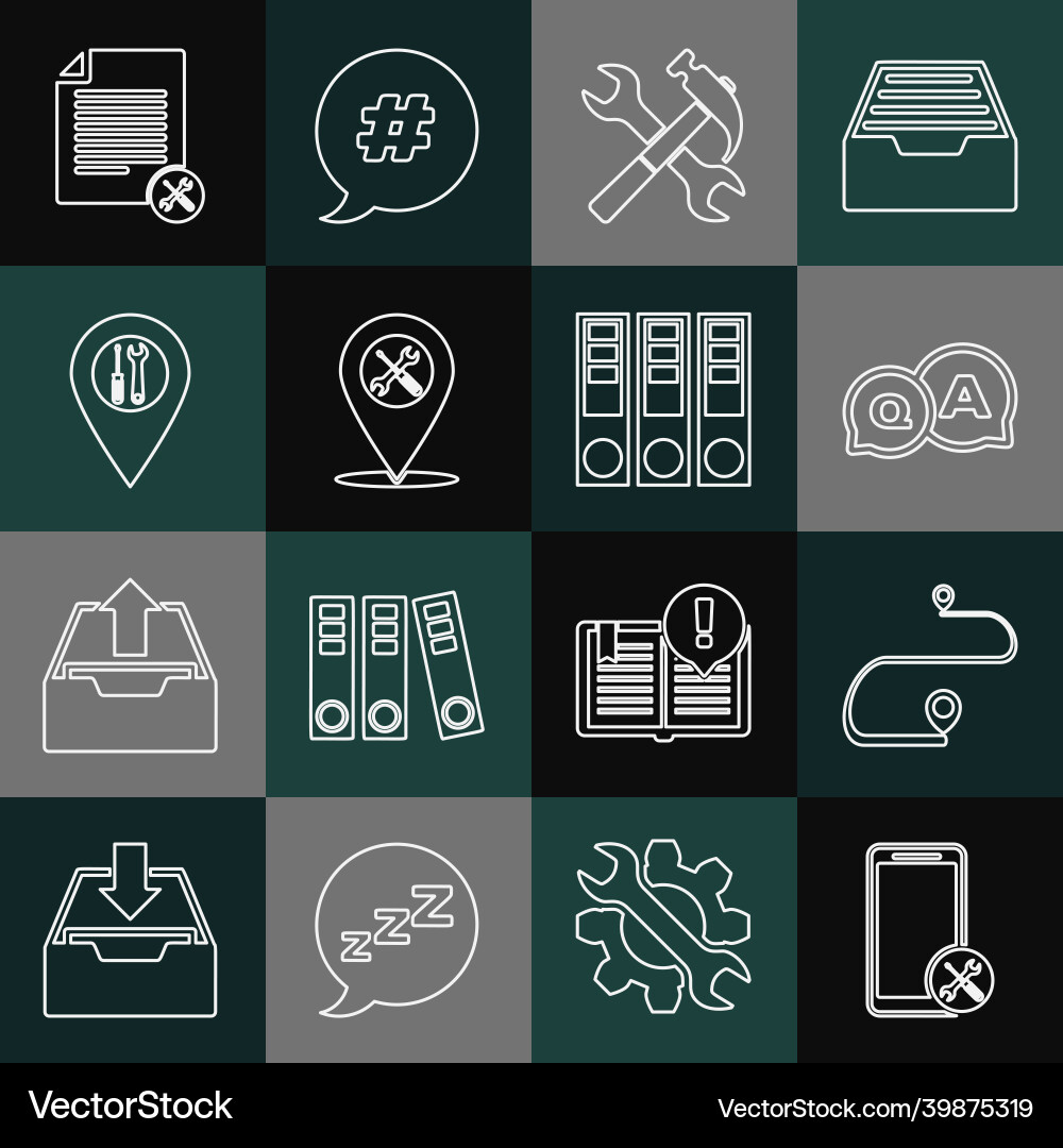 Set line mobile service route location question Vector Image