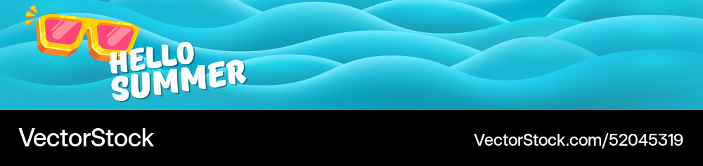 Super hello summer wide banner with text and retro Vector Image