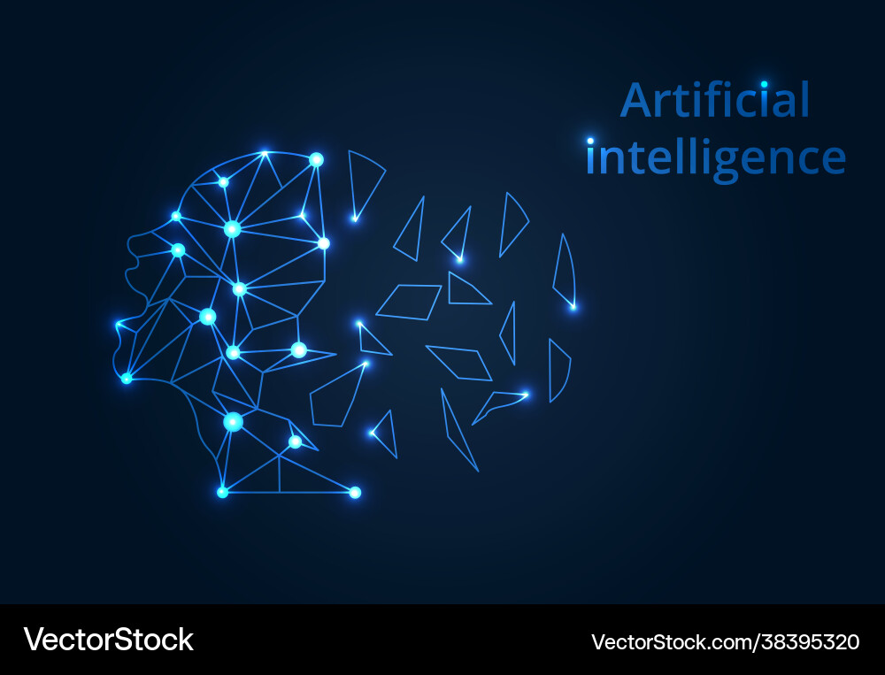 Abstract artificial intelligence lines connected Vector Image