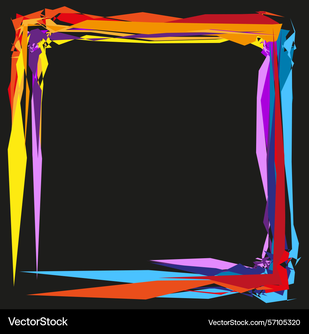 Abstract colorful frame vibrant border element Abstract colorful frame vibrant border element vector image