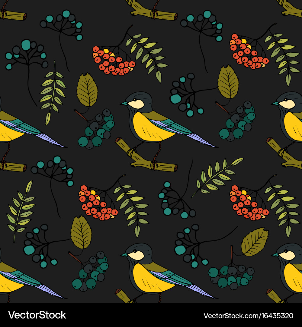Autumn seamless pattern vector image