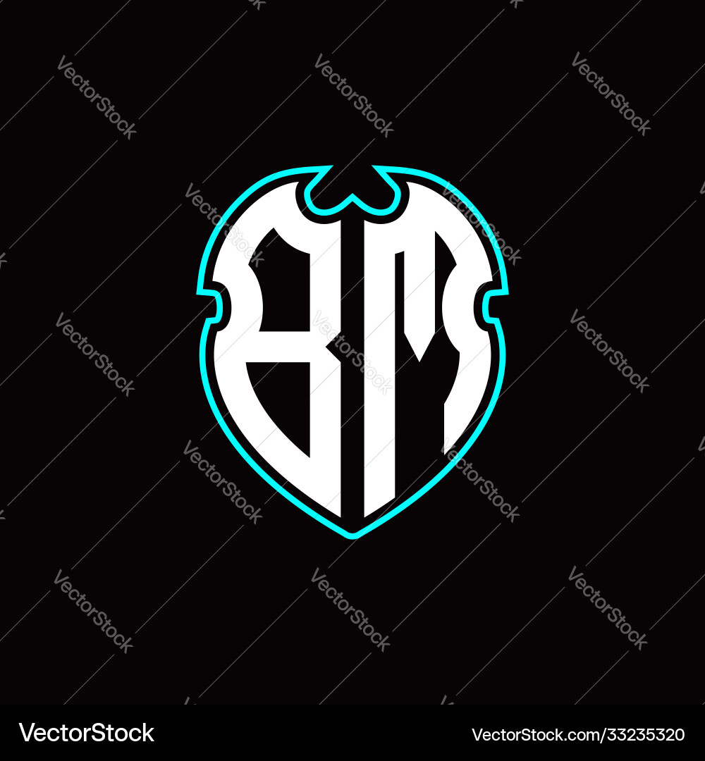 B m initial logo design with a shield shape B m initial logo design with a shield shape vector image