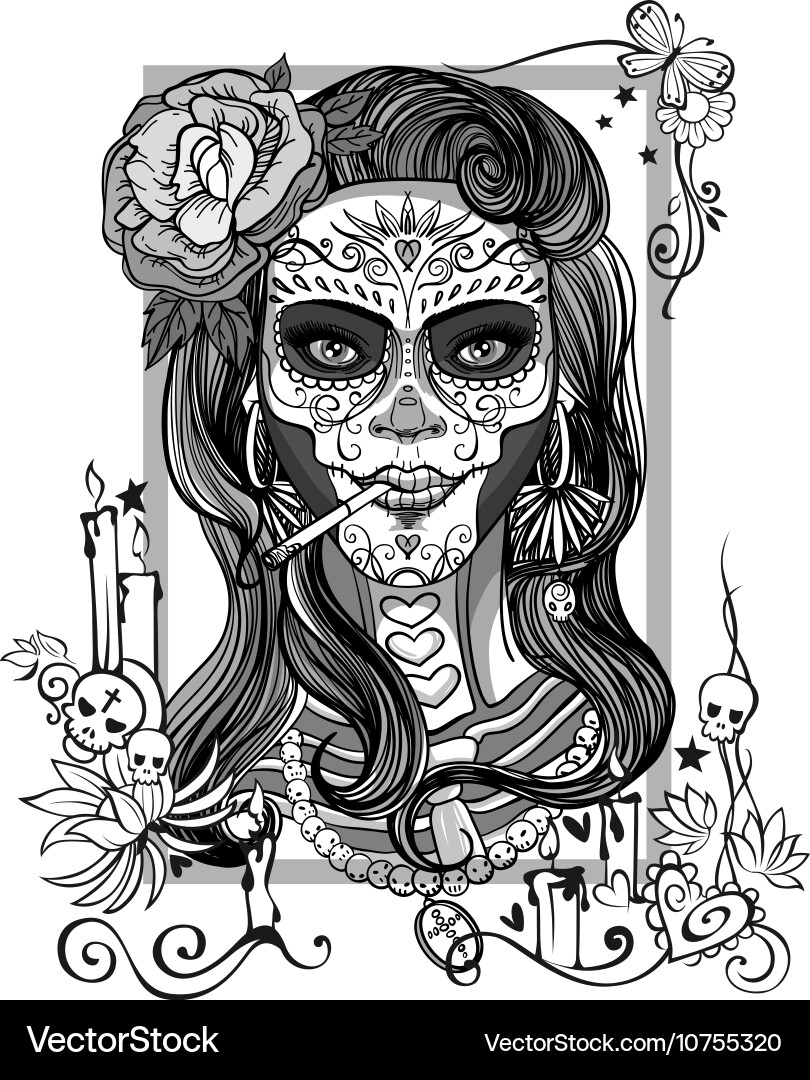 Day of the Dead Sugar Skull Vector Image