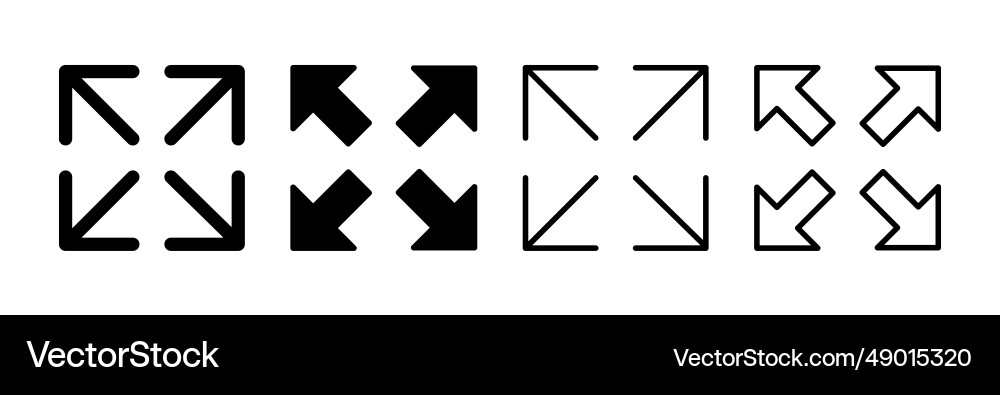 Fullscreen icon expand Vector Image