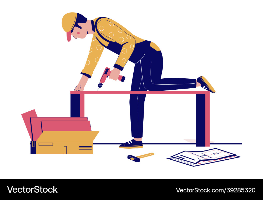 Furniture assembly handyman collector Vector Image