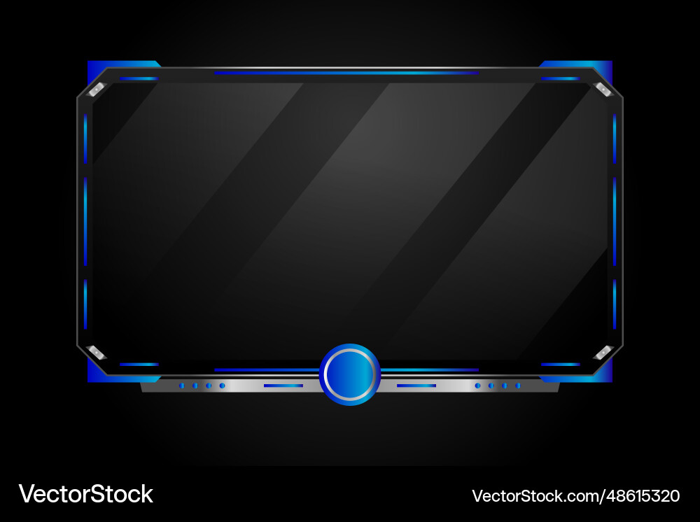 Game streaming interface element panel overlay vector image
