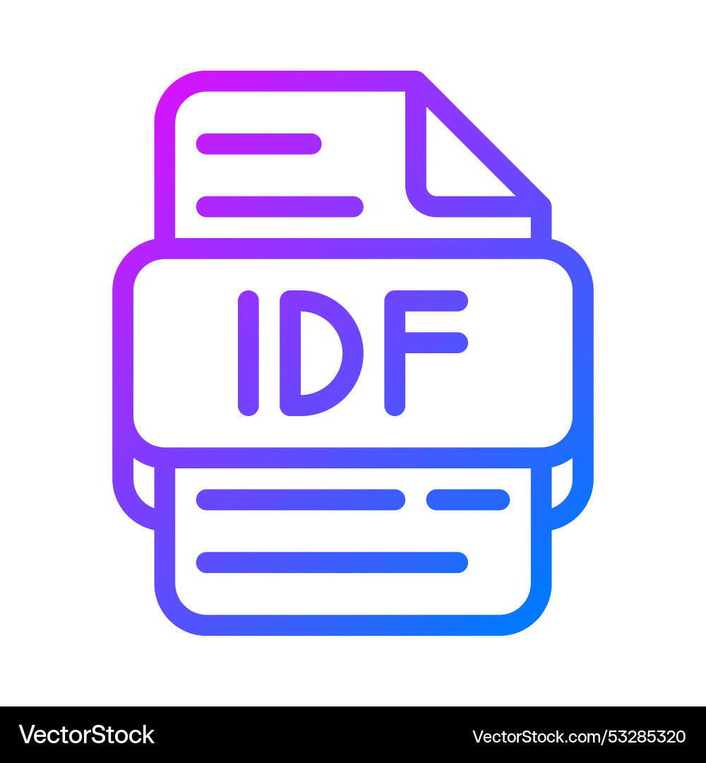 Idf document format file type icon database Idf document format file type icon database vector image