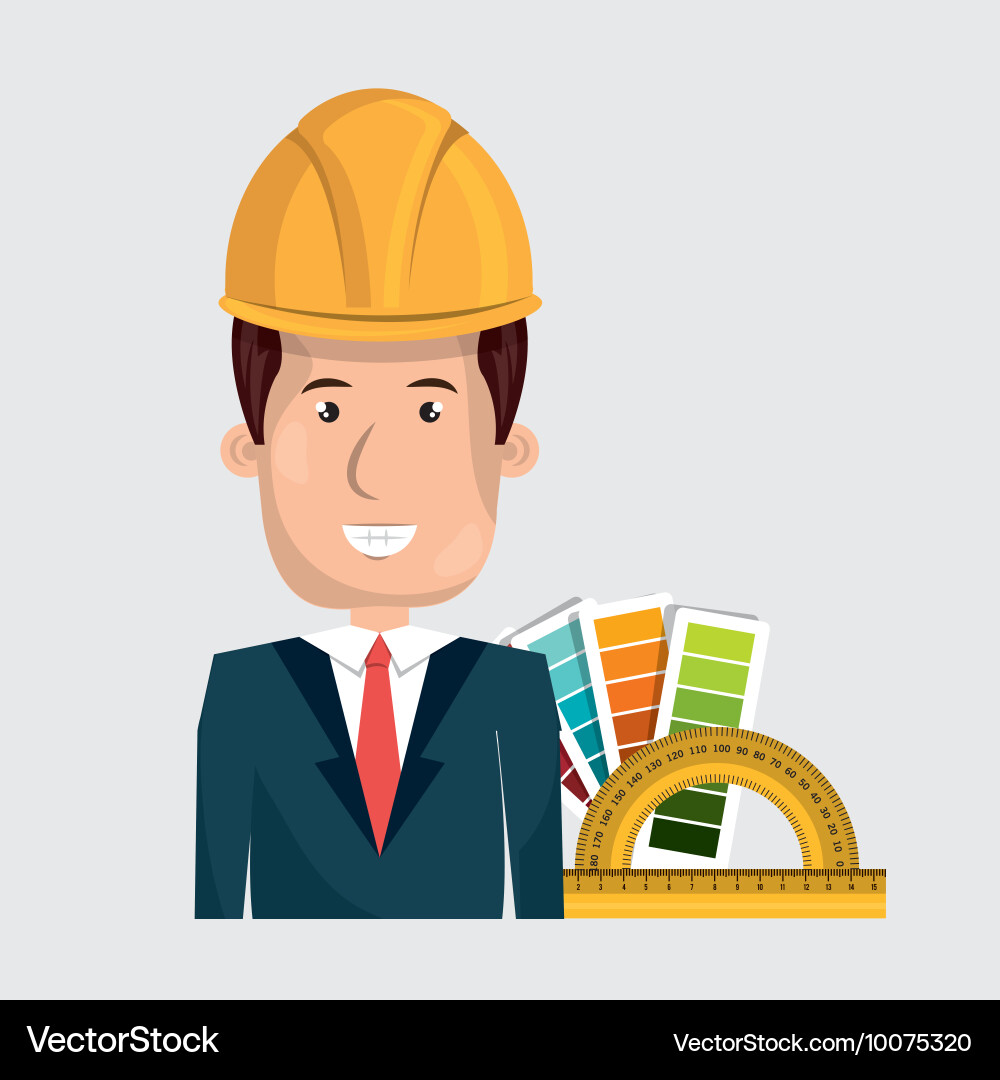 Man helmet rules color Vector Image