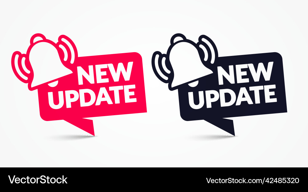 New update speech bubble set New update speech bubble set vector image