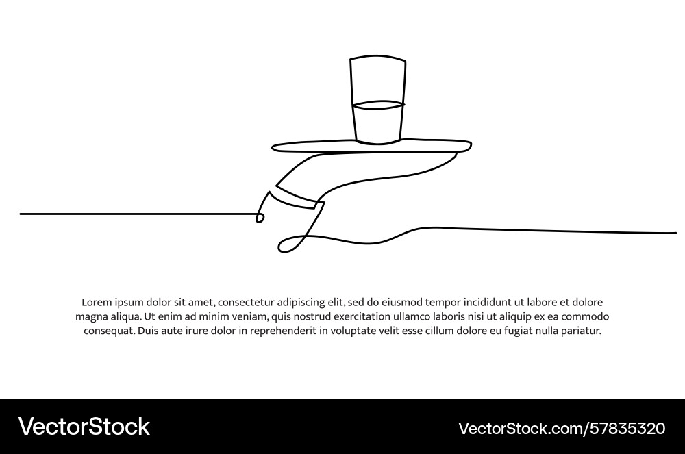 One line of waiters abstract minimal continuous Vector Image