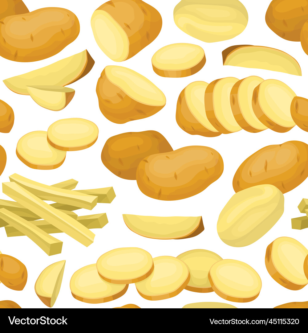 Potato seamless pattern design with raw root Potato seamless pattern design with raw root vector image