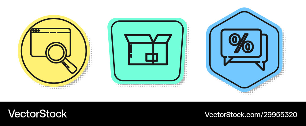 Set line search in a browser window carton Set line search in a browser window carton Vector Image