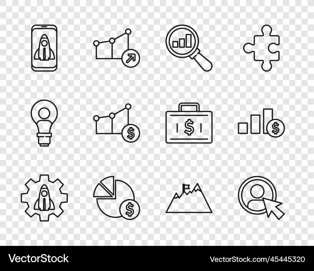 Set line startup project concept create account Set line startup project concept create account Vector Image