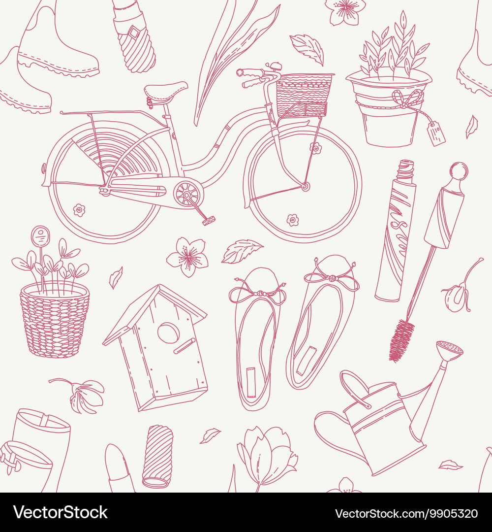 Spring patterned background vector image
