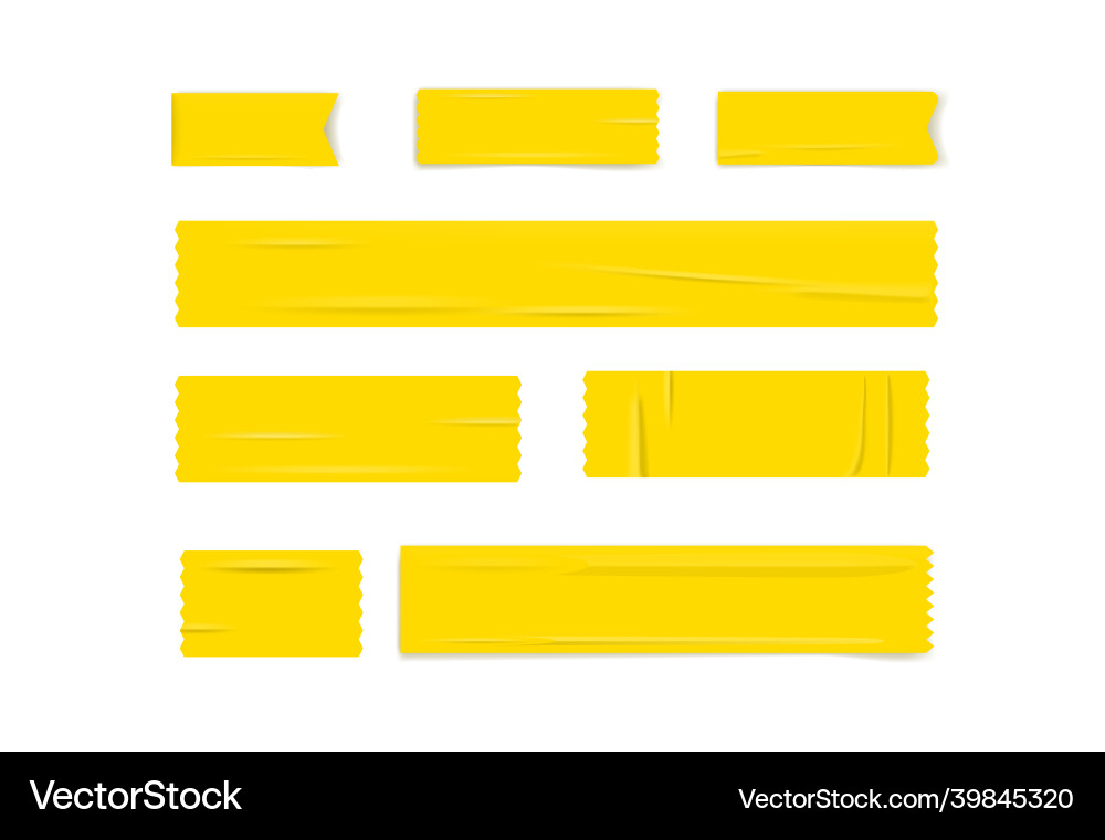 Yellow Adhesive Stickers Set Royalty Free Vector Image