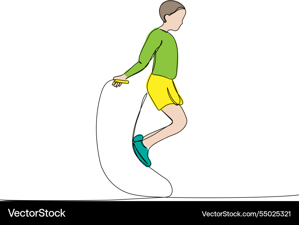 A child is jumping rope physical education lesson A child is jumping rope physical education lesson vector image